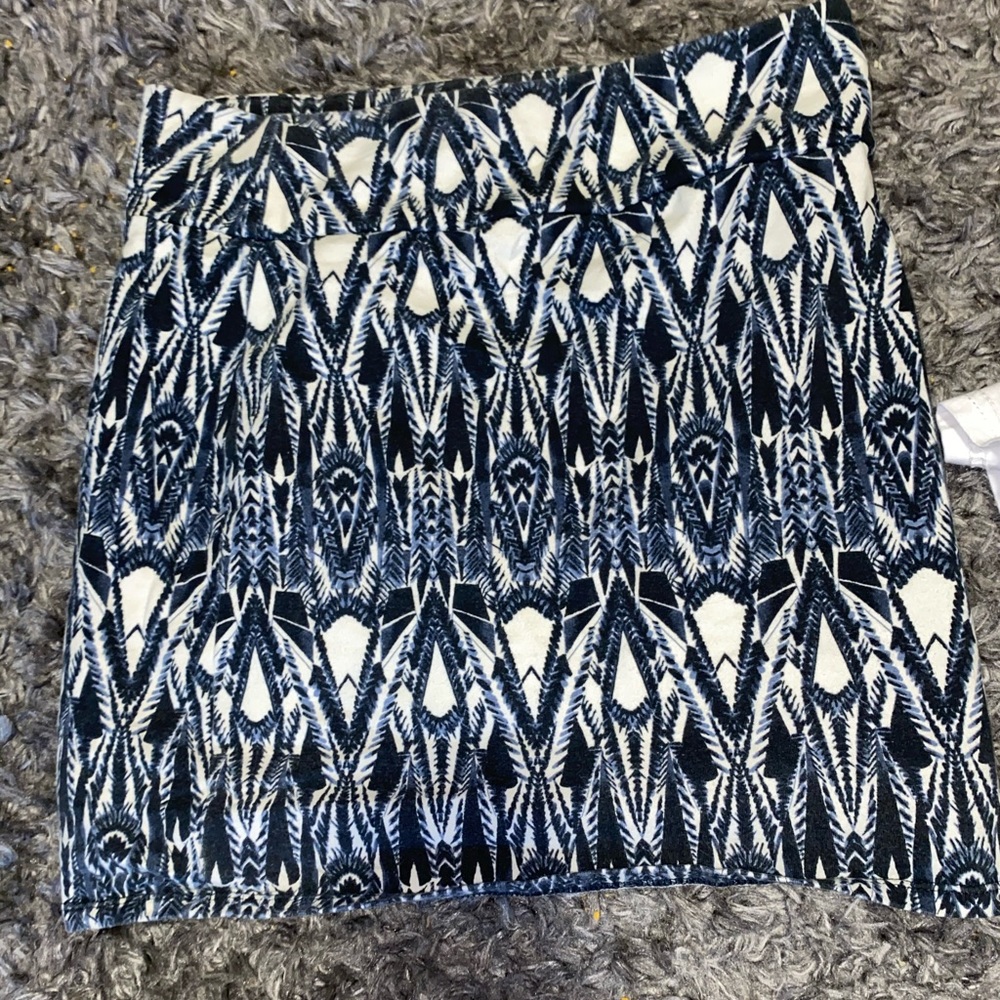 Off white, Navy, and light blue Tribal mini skirt
